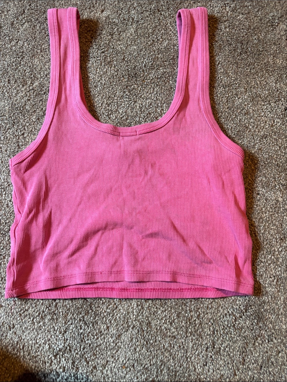 Garage Pink Ribbed Cropped Tank Top - Picture 3 of 3